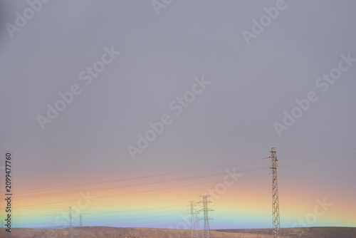Fuerteventura island Canary islands Spain rainbow over the horizon from the road