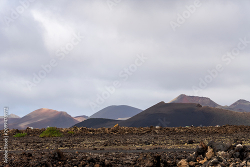 Lanzarote island in green in an unususaly rainy winter  province of Las Palmas Canary islands Spain