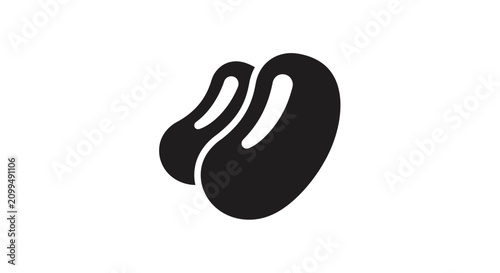 Canvastavla Pair of black beans for dietary graphics.