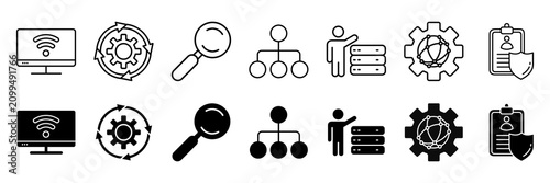 Принти на полотні technology icon set
