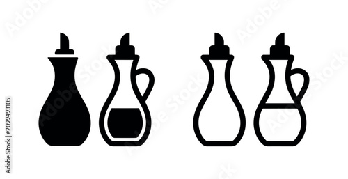 Photos Oil and vinegar cruets icon set