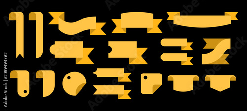 Photos 18 iconos de cintas decorativas para diseño gráfico que representan etiquetas, l