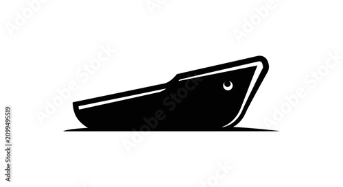 Konstfotografi Modern black ship hull profile graphic.