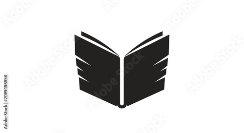 Open book icon with wing shaped pages.
