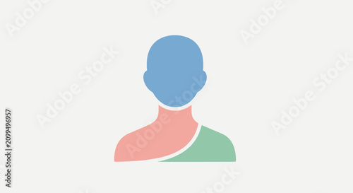 Modern gradient bust silhouette of a person
