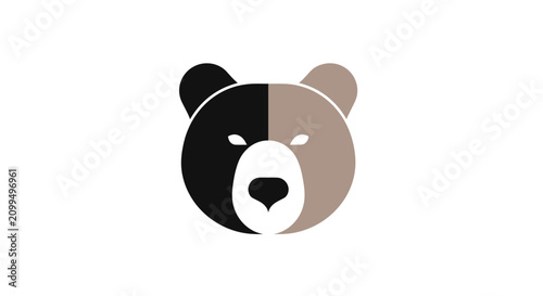 Minimalist bear head logo icon.
