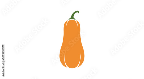 Orange butternut squash silhouette icon.