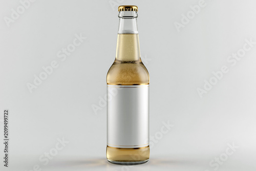 Bottle of beer with a blank label ready for branding