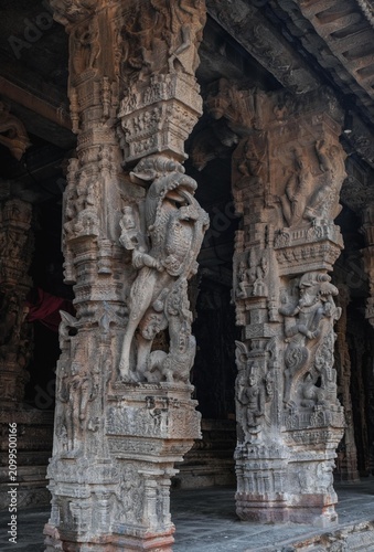 Konstfotografi Arulmigu Sri Varadharaja Perumal Temple, Kanchipuram. India.