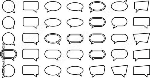 Foto Modern chat bubble repository displaying clean vector speech frames rounded call