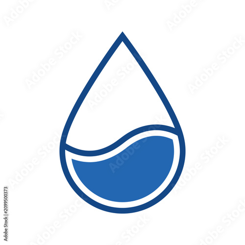 Water drop icon graphic with conservation resource environment illustration