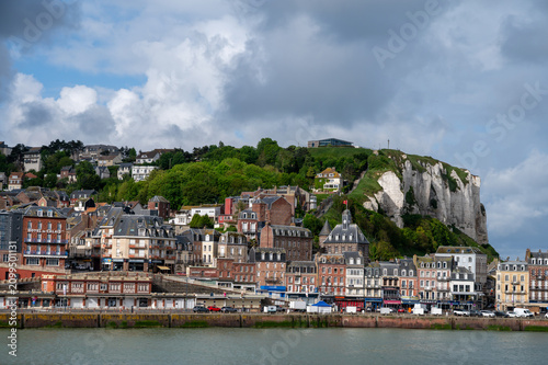 Foto Views of Le Treport, seaside resort in Normandy, France, with white cliffs along