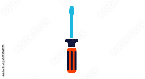 Konstfotografi Vertical orange and blue screwdriver tool icon.