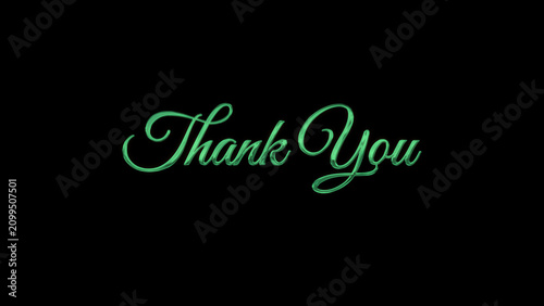 thank You Green Text Fresh Clean Typography Modern Design Isolated
