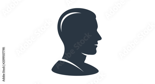 фотографія Profile silhouette of a human male head.