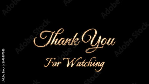 Foto Thank You For Watching Gold Text Luxury Elegant Typography Design