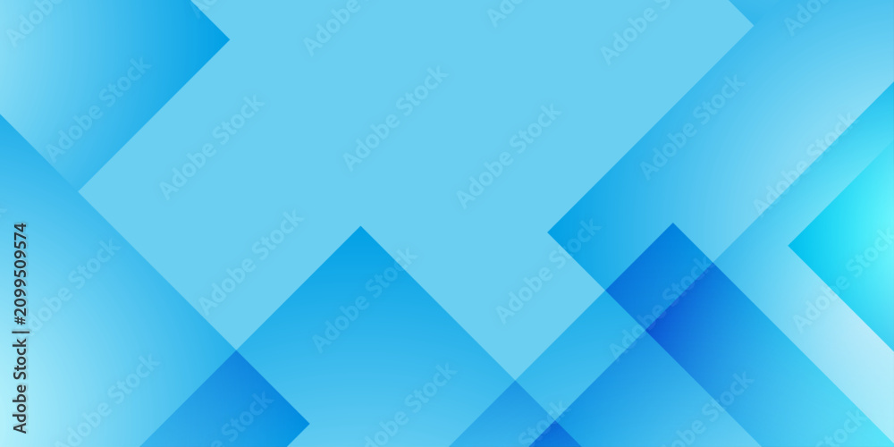 Obraz premium Abstract light blue geometric background with overlapping transparent squares and subtle glowing digital flares.