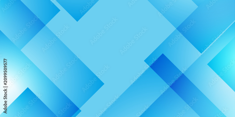Obraz premium Abstract light blue geometric background with overlapping transparent squares and subtle glowing digital flares.