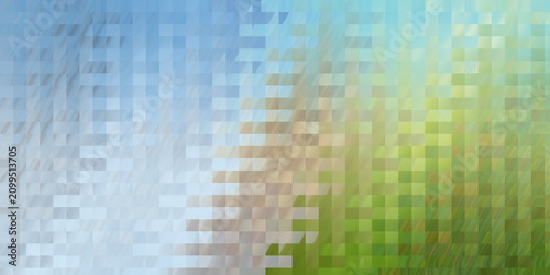 Abstract pixelated background with soft blue and green gradient