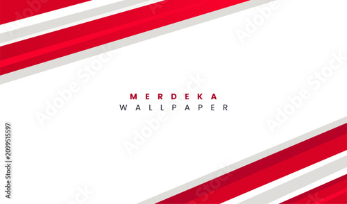 Foto Merdeka Wallpaper with Red and White Stripes.