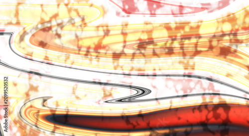 Obraz na plátně Abstract fiery liquid marble texture with flowing wave lines