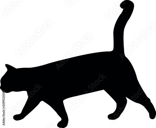 a cat body silhouette vector