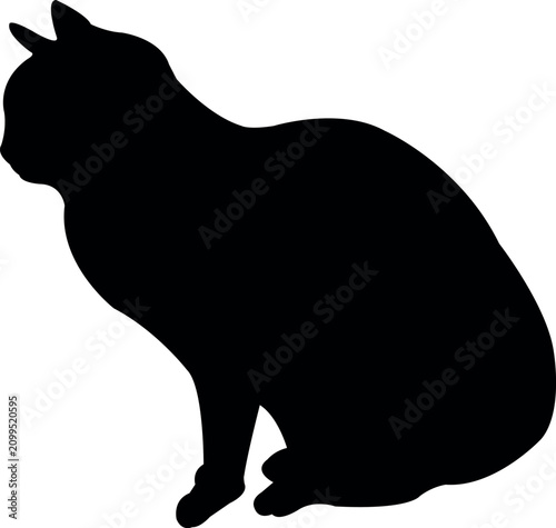a cat body silhouette vector
