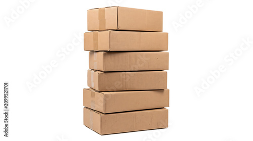 Stack of Cardboard Boxes for Shipping and Storage PNG Isolated on transparent background