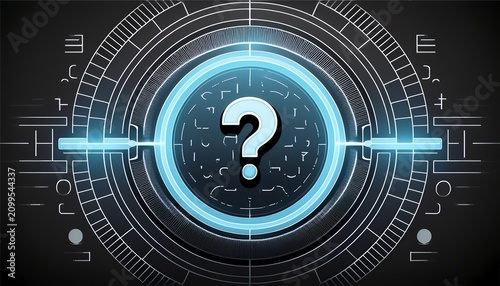 keyboard keys circle question mark symbolizing inquiry possibilities