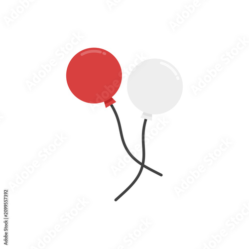 Cute Red and White Balloon Clipart for Independence Day Celebration