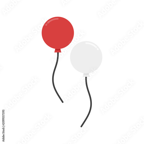Cute Red and White Balloon Clipart for Independence Day Celebration