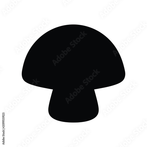 Simple black silhouette of a mushroom for your creative design projects