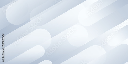 Abstract white and light gray background with diagonal geometric rounded shapes and lines.