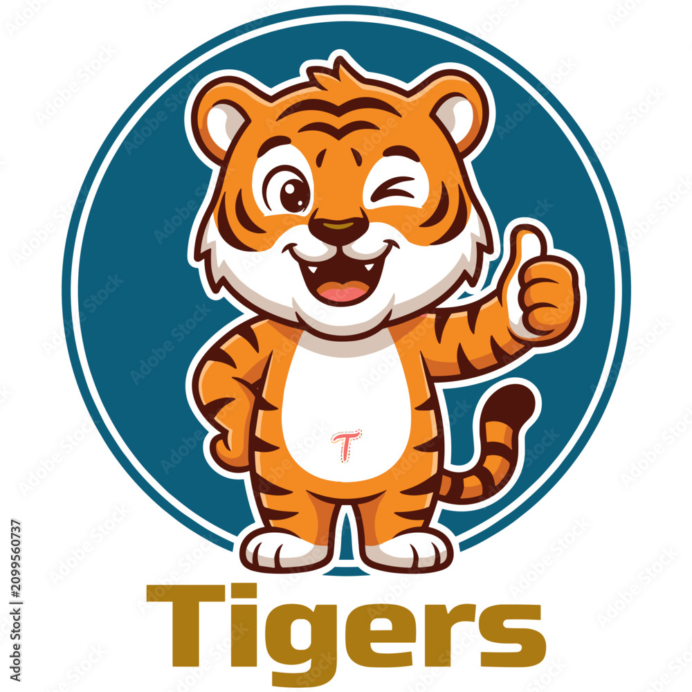 Fototapeta premium Tigers Friendly Champion Mascot logo