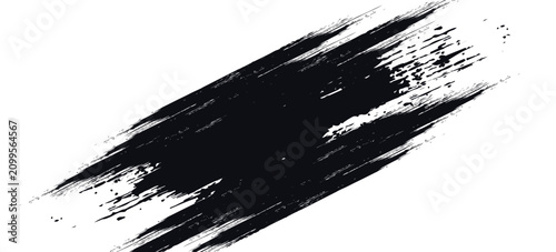 Stock image of creative brush strokes on white background. Black brush Stock on isolated background. Abstract black brush stroke on white background