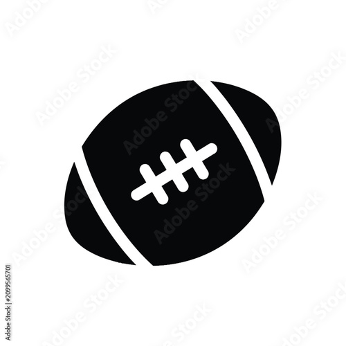 Isolated american football silhouette on white background, simple sport icon