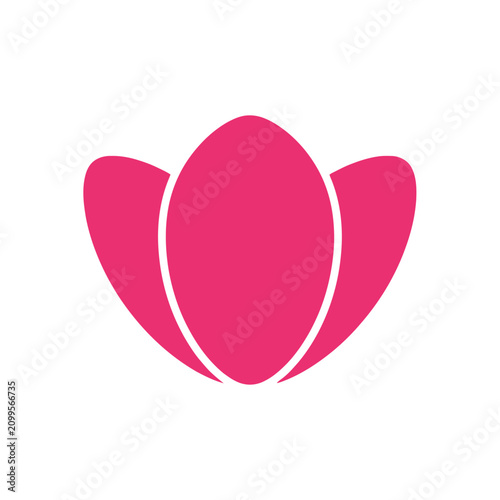 Valokuva Isolated pink lotus flower icon, simple line art, symbol of peace and purity on