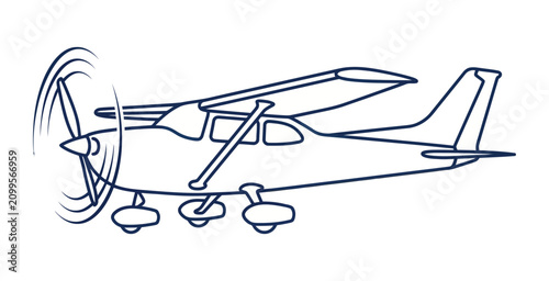 Konstfotografi Single Engine Airplane Vector Illustration