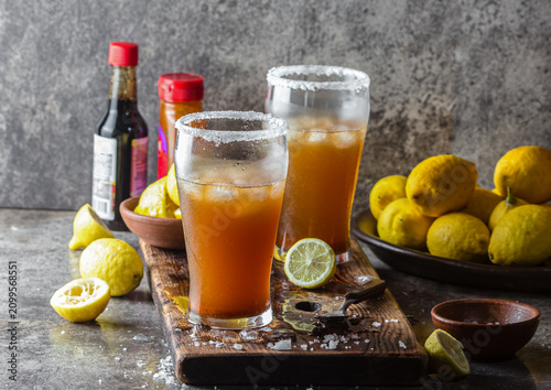 Fotografie Mexican beer drink Michelada