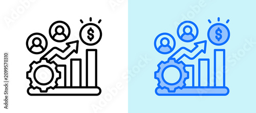 Productivity Growth lineblue icon