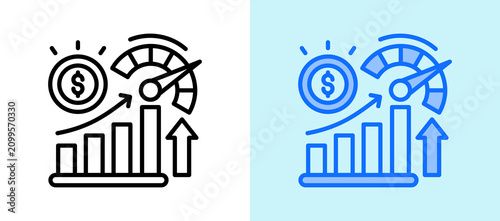 Performance Increase lineblue icon