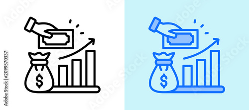 Output Growth lineblue icon