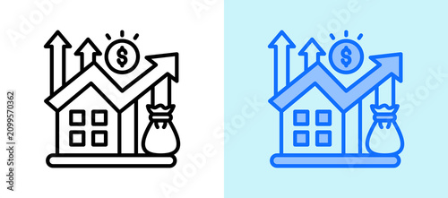 Value Increase lineblue icon