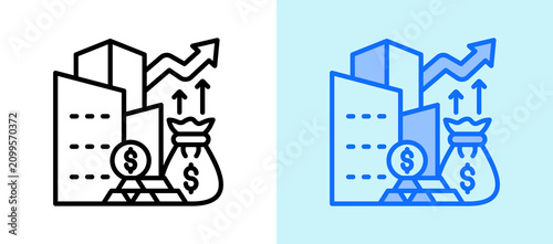 Asset Growth lineblue icon