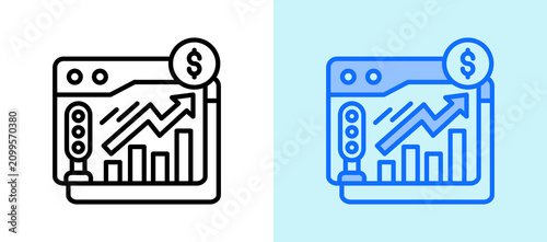 Traffic Increase lineblue icon