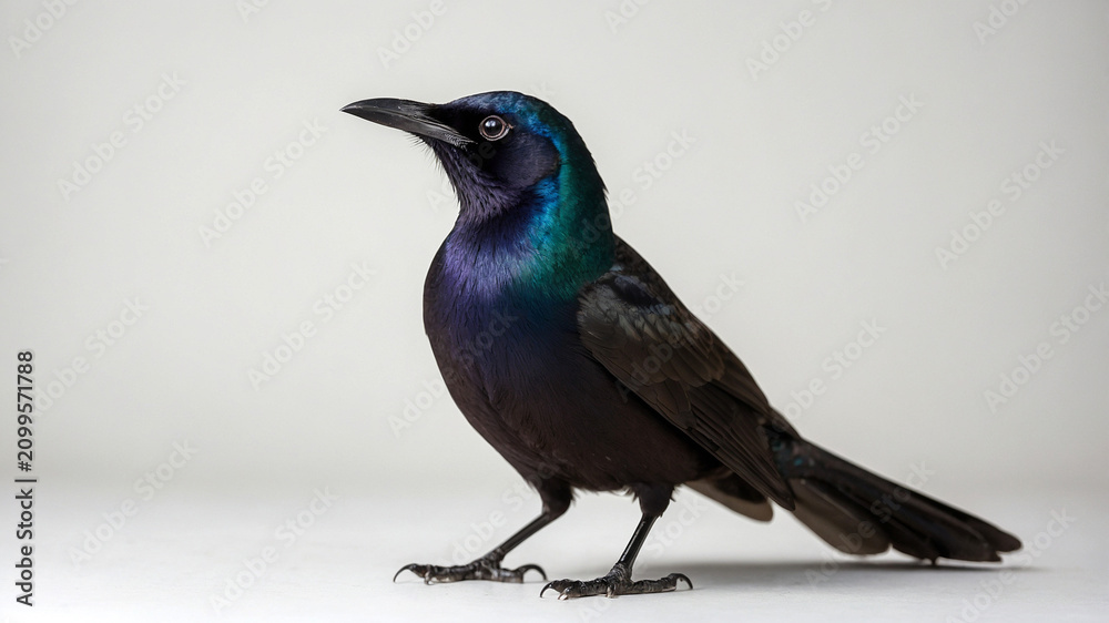 Obraz premium grackle bird on the white background
