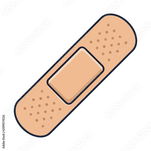 Adhesive bandage strip plaster first aid wound protection vector illustration
