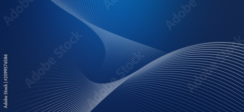 Bild auf Leinwand Abstract blue digital background with elegant wavy white lines and subtle grain texture