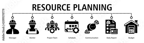 Resource Planning Web Banner web banner icon vector illustration