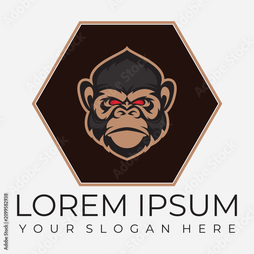 Canvas Print Creative design of elegant monkey head logo